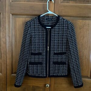 Anne Klein Black and White Tweed Blazer